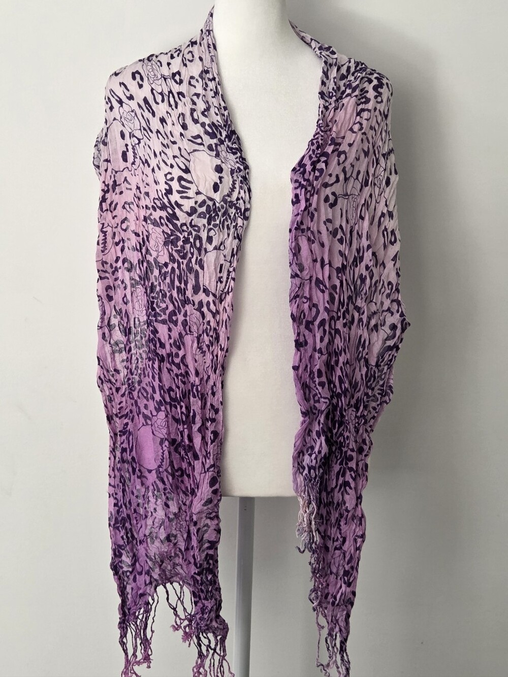 Purple Ombre Animal Print Lightweight Scarf/Shawl